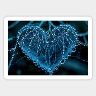 A Blue Heart Covered in Water Beads - Jigsaw Puzzle Sticker